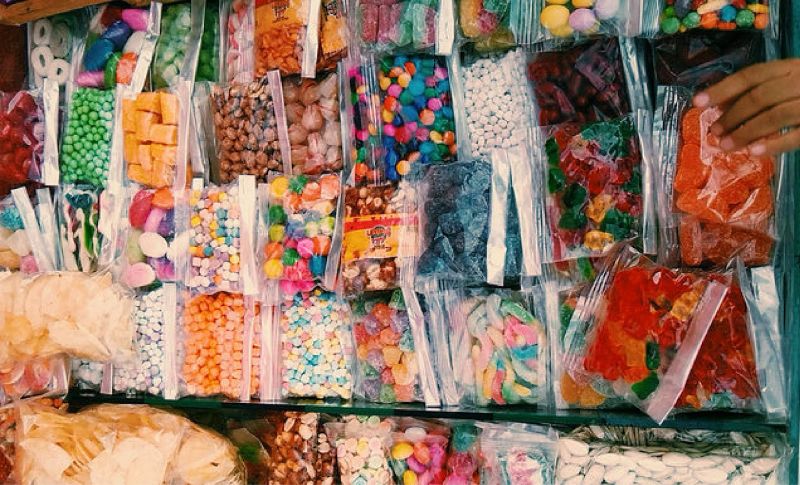 sugar candies in bags