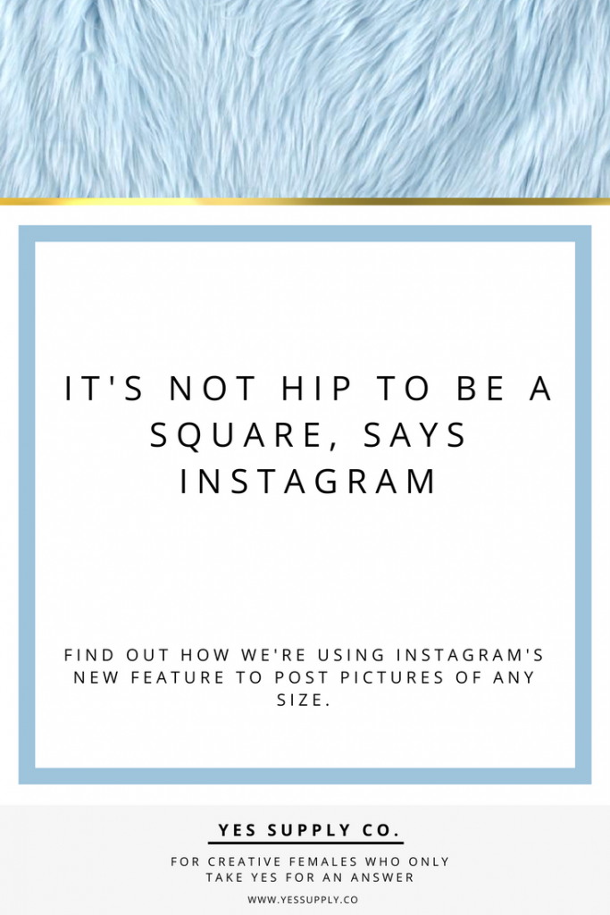 Say what? It's not hip to only be square. It's been a week since Instagram blew everything up and reinvented the wheel. In this post to help you increase your productivity, and save time. For more tips please Go read www.yessupply.co