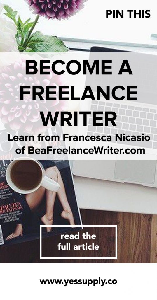 Wondering how to become a freelance bllogger? Francesca, founder of beafreelanceblogger.com shares her best tips and strategies with yes supply co