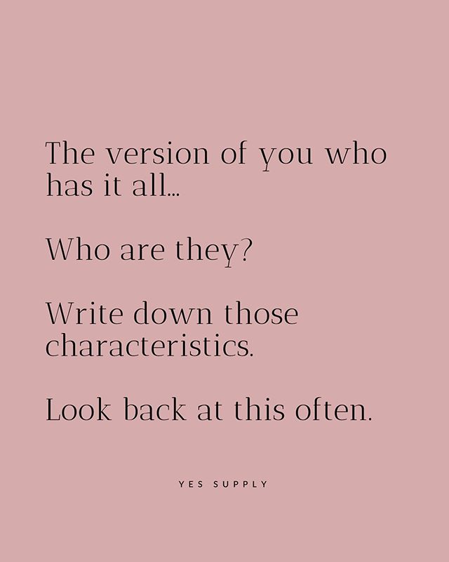 Write Down Those Characteristics