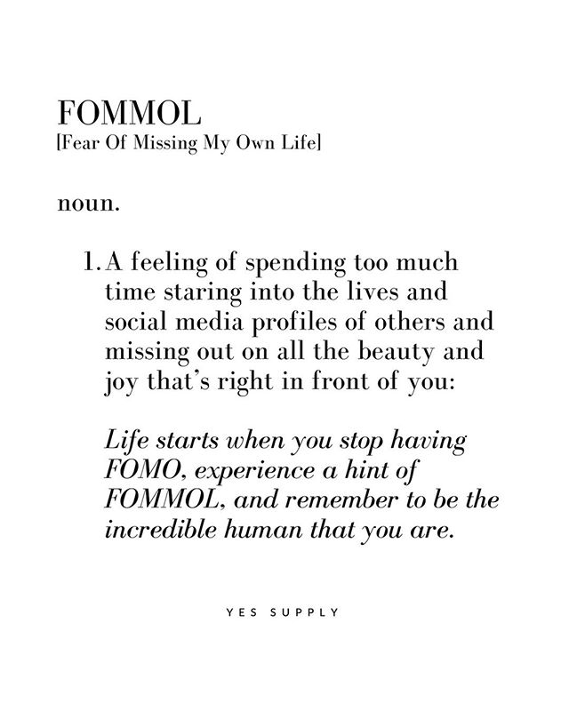 fear of missing my own life