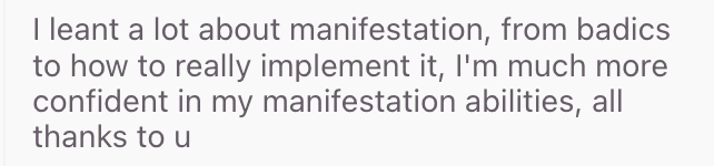 manifestation masterclass testimonial #3