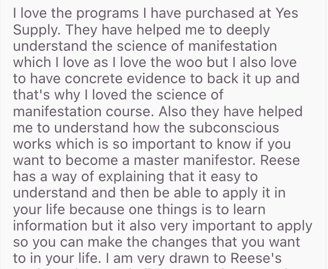 manifestation masterclass testimonial #4