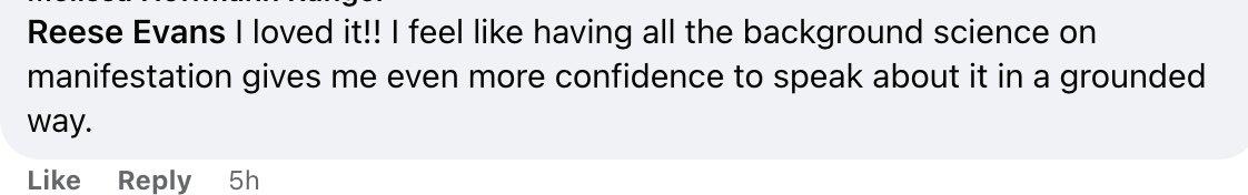 manifestation masterclass testimonial